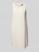 Marc Cain Knielanges Leinenkleid mit Label-Applikation in Sand, Größe ...