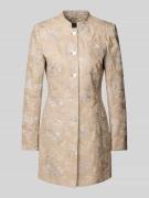 WHITE LABEL Taillierter Longblazer aus reinem Leinen in Sand, Größe 38