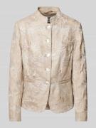WHITE LABEL Leinenblazer mit Stehkragen in Sand, Größe 36
