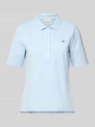 Gant Poloshirt mit Label-Stitching in Hellblau, Größe S