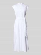 Polo Ralph Lauren Hemdblusenkleid mit Stehkragen Modell 'SVAN' in Weis...