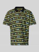 SANTA CRUZ Poloshirt mit kurzer Knopfleiste und Label-Detail in Black,...