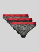 HUGO String mit elastischem Logo-Bund im 3er-Pack in Black, Größe M