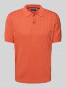 Christian Berg Men Poloshirt mit gerippten Abschlüssen in Kupfer, Größ...