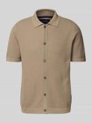Christian Berg Men Freizeithemd mit Knopfleiste in Taupe, Größe XL