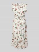 Apricot Midikleid aus Viskose mit Knopfleiste in Offwhite, Größe L