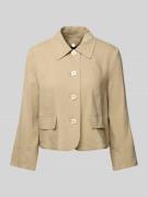 Marc Cain Regular Fit Blazer aus Leinen-Mix mit Knopfleiste in Sand, G...