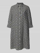 Marc O'Polo Ausgestelltes Leinenkleid mit Puffärmeln in Marine, Größe ...