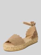 Espadrij Sandalen aus Leder mit Dornschließe Modell 'LYON' in Beige, G...