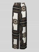 Marc O'Polo Loose Fit Leinenhose mit Allover-Muster in Black, Größe 34