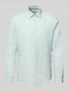 Jake*s Slim Fit Freizeithemd aus Leinen-Baumwoll-Mix in Mint, Größe XL