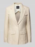 Marc Cain Regular Fit Blazer aus Leinen-Mix mit Pattentaschen in Sand,...