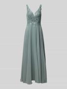 Laona Abendkleid mit Spitzenbesatz in Schilf, Größe 36