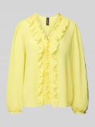 Marc Cain Regular Fit Bluse mit Rüschen in GELB, Größe 38