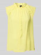 Marc Cain Regular Fit Blusentop mit Rüschen in Hellgelb, Größe 36
