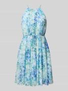 Jake*s Cocktail Cocktailkleid mit Raffungen in Blau Melange, Größe 50