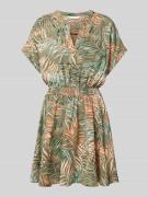 Apricot Minikleid mit Tunikakragen in Khaki, Größe L