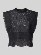 BOSS Orange Blusentop mit Lochmuster Modell 'Bredy' in Black, Größe 38