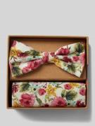 Prince Bowtie Fliege und Einstecktuch im Set in Pink, Größe 1
