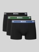 BOSS Trunks mit elastischem Logo-Bund im 3er-Pack in Black, Größe S