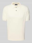 Christian Berg Men Poloshirt mit gerippten Abschlüssen in Offwhite, Gr...