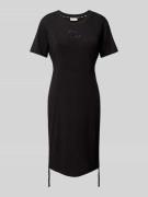 LIU JO SPORT Knielanges T-Shirt-Kleid mit Logo-Stitching in Black, Grö...