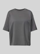 Jake*s Casual Oversized T-Shirt mit geripptem Rundhalsausschnitt in Du...
