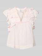 Neo Noir Regular Fit Blusentop mit Kappärmeln Modell 'Jayla' in Pink, ...