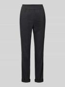 Marc Cain Regular Fit Hose aus Leinen-Mix mit elastischem Bund in Blac...