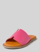 Tamaris Slides aus Leder mit strukturierter Sohle in Pink, Größe 36