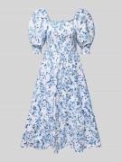 Apricot Midikleid mit Carmen-Ausschnitt in Blau, Größe XL