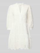 Apricot Knielanges Kleid mit Häkelspitze in Offwhite, Größe XXL