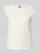 Vero Moda Regular Fit T-Shirt mit Lochstickerei Modell 'EMILY' in Offw...
