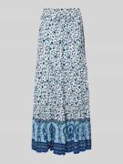 Apricot Maxirock aus Viskose mit Stufen-Look in Blau, Größe M