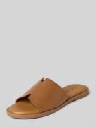 Tamaris Slides aus Leder mit strukturierter Sohle in Cognac, Größe 36