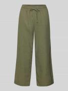 FREE/QUENT Wide Leg Leinenculotte mit Tunnelzug Modell 'Lava' in Oliv,...