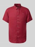 Napapijri Regular Fit Freizeithemd aus reinem Leinen in Bordeaux, Größ...