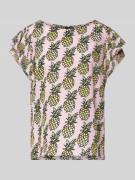 Marc Cain Regular Fit Blusenshirt mit Rundhalsausschnitt in Pink, Größ...