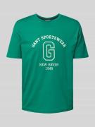 Gant T-Shirt mit Label-Print in Gruen, Größe 4XL
