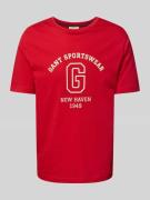Gant T-Shirt mit Label-Print in Rot, Größe L