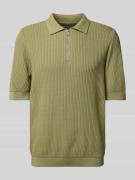 JAKE*S STUDIO MEN Regular Fit Poloshirt mit Zopfmuster in Hellgruen, G...