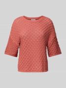 Jake*s Casual Pullover aus Ajour-Strick in Terra, Größe M