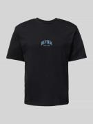 REVIEW T-Shirt mit Label-Print in Black, Größe L