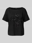 monari T-Shirt mit Paillettenbesatz in Black, Größe 40