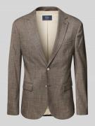 MCNEAL Slim Fit 2-Knopf-Sakko mit Pattentaschen in Mittelbraun, Größe ...