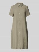 Jake*s Casual Knielanges Hemdblusenkleid mit Strukturmuster in Lind, G...