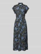 Jake*s Casual Hemdblusenkleid aus Viskose mit Bindegürtel in Black, Gr...