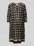 Milano Italy Knielanges Tunikakleid mit 3/4-Arm in Black, Größe 36