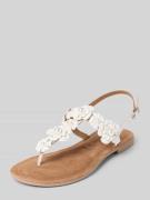 Tamaris Sandalen aus Leder mit Perlen und Blockabsatz in Weiss, Größe ...