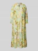 Marc Cain Maxikleid aus Baumwoll-Seiden-Mix in GELB, Größe 34